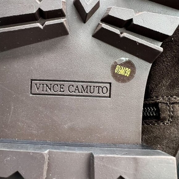 Vince Camuto Fawdry Chocolate Brown Suede Lace Up Combat Ankle Boots 8.5M NWOB - Picture 10 of 11